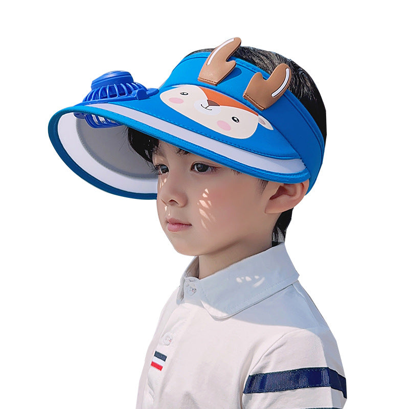 Women's & Men's Big Brim With Fan Sun Cartoon Kids' Headwear