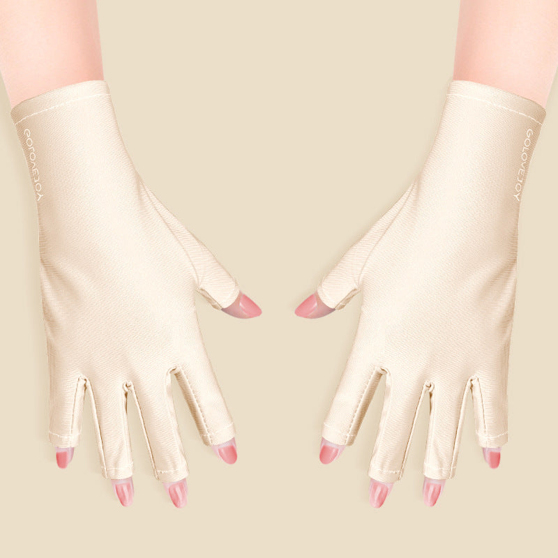 Women's Finger Radiation Special Outdoor Driving Uv Protection Ice Gloves