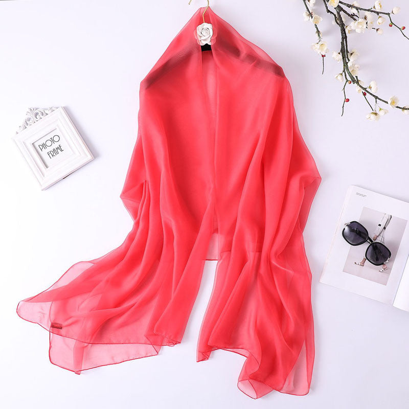 Lightweight Chiffon Pure Color Ice Long Beach Scarfs