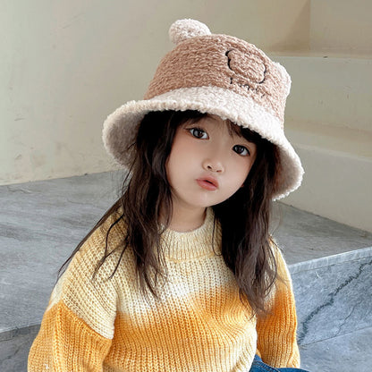 Children's Bucket Hat Cute Super Bear Faux Kids' Headwear