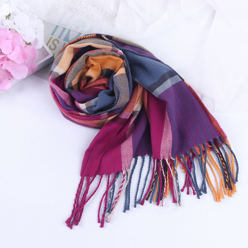 Women's & Men's Style Plaid Winter High-grade Artificial Cashmere Scarfs