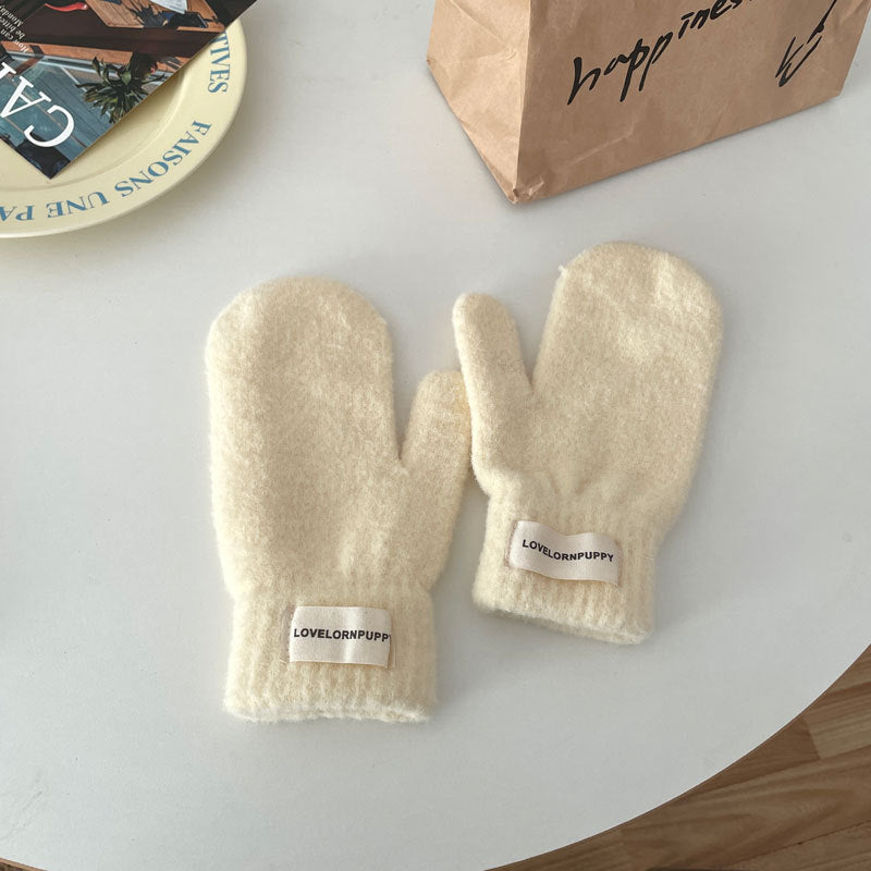 Bag Finger Female Winter Pure Color Gloves