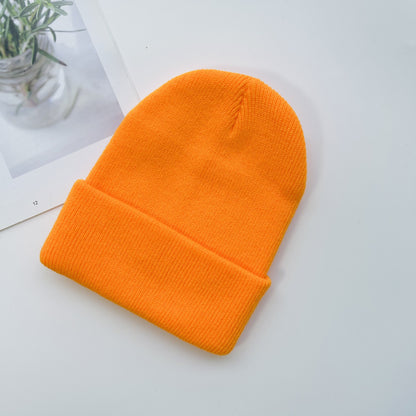 Children's Color Knitted Korean Casual Acrylic Woolen Kids' Headwear