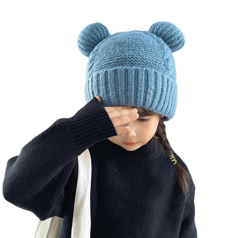 Children's Bear Ear Hat Woolen Comfortable Boys Kids' Headwear