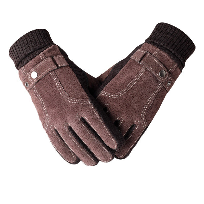 Men's Thermal Touch Screen Motorcycle Fleece-lined Thick Gloves