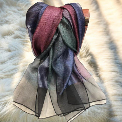 Women's Emulation Silk Fashion Mid-length Gradient Color Scarfs