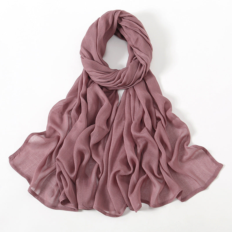 Malay Indonesian Rayon Monochrome Wide-brimmed Thin Scarfs