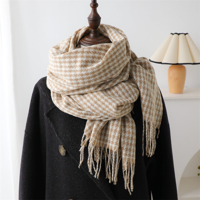 Women's Retro Artificial Cashmere Long Warm Thickened Scarfs