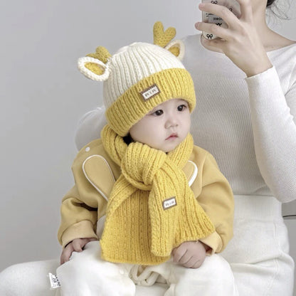 Hat Boys Knitted Woolen Two-piece Set Kids' Headwear