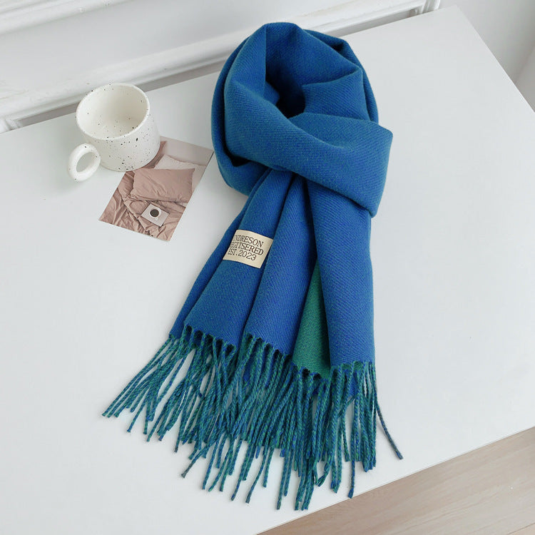 Women's Korean Style Double-sided Long Warm Fashionable Scarfs