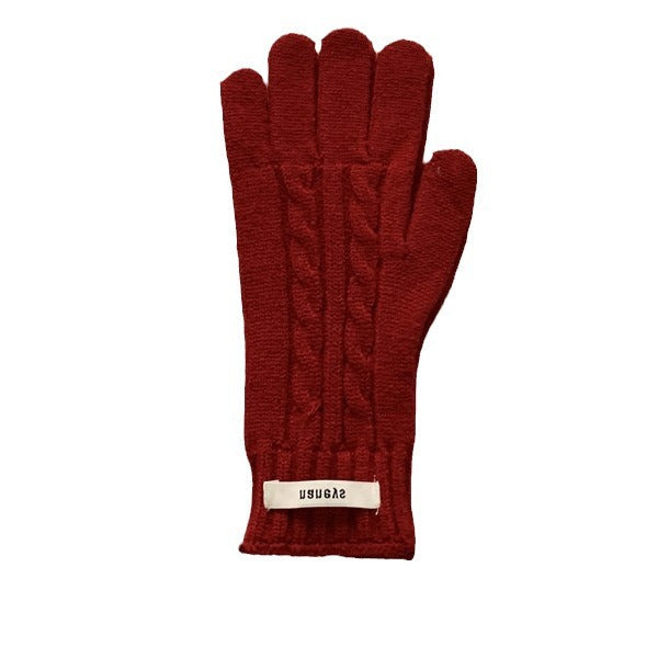 Women's & Men's Soft Glutinous Solid Color Touch Screen Cycling Knitted Five-finger Gloves