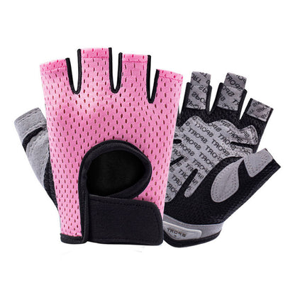 Women's & Men's Half Finger Fitness Mesh Breathable Outdoor Gloves