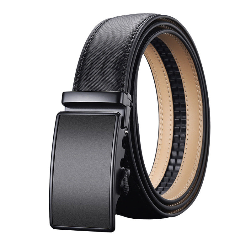 Men's Business Cowhide Automatic Buckle Embossing Belts