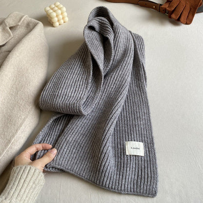 Women's & Men's Long Solid Color Knitted Wool Keep Scarfs