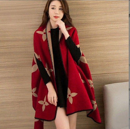 Women's Korean Double-sided Shawl Thickened Warm Fashionable Scarfs