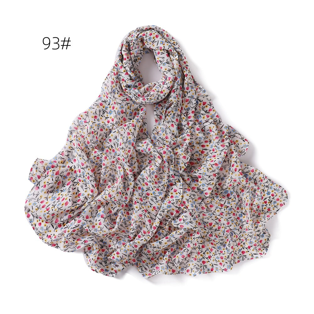 Small Floral Letter Sunscreen Shawl Pearl Scarfs