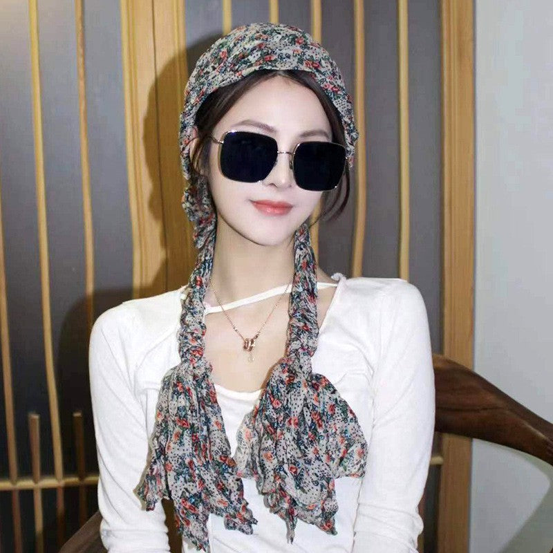 Cotton Linen Braid Sun Protection Headcloth Scarfs