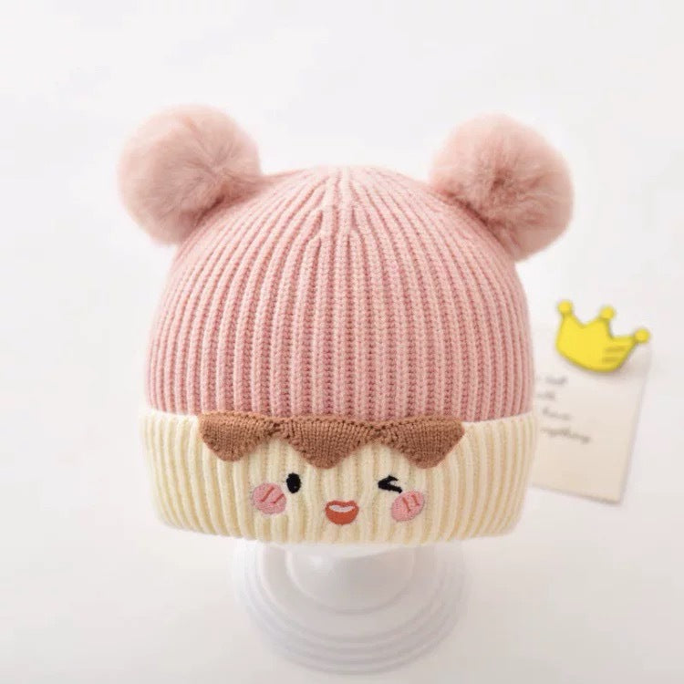 Hat Warm Cold Protection Comfortable Double Ball Kids' Headwear