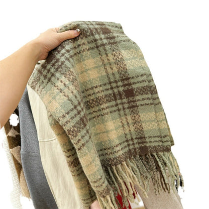 Women's Plaid For Winter Dry Rose Pink With High-grade Scarfs