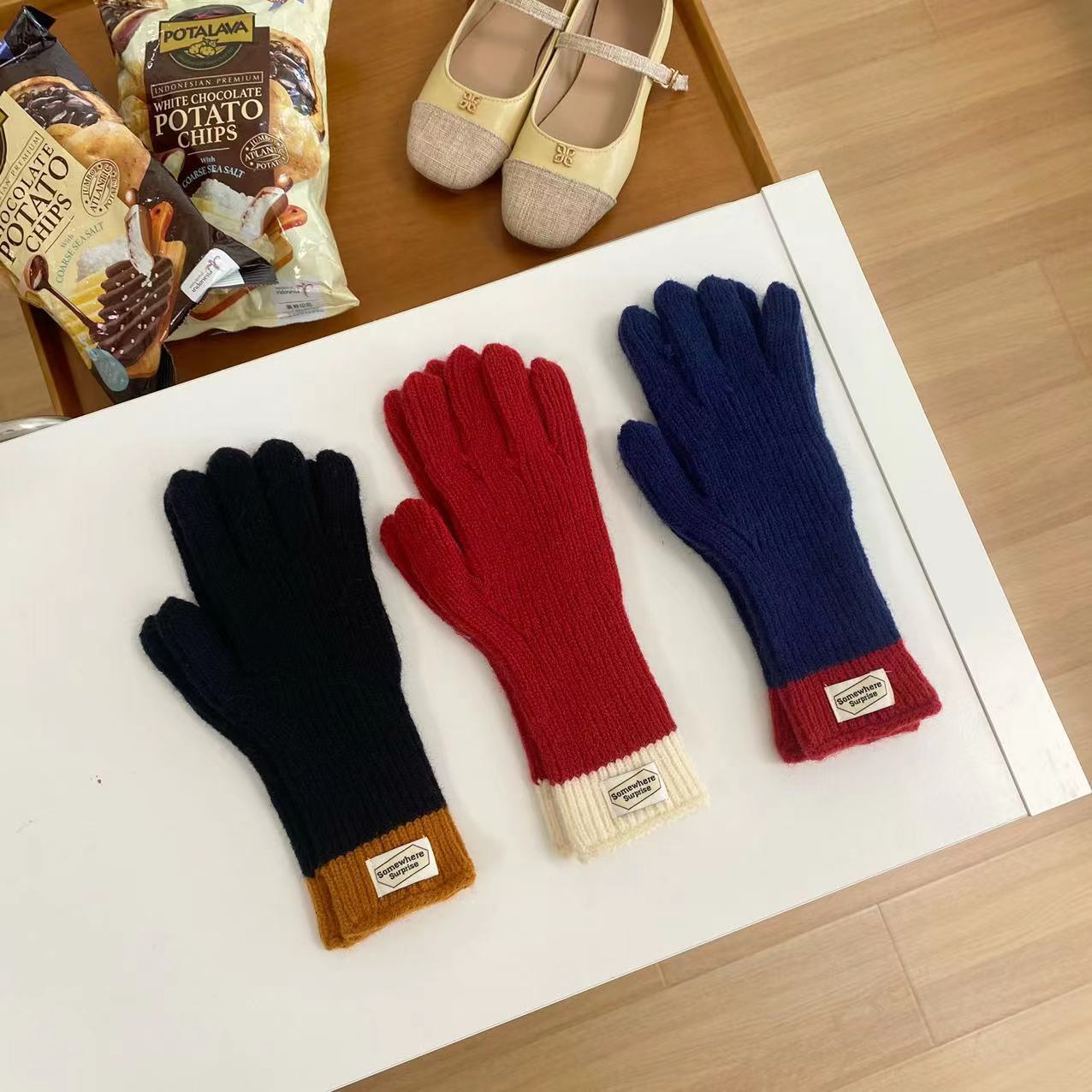 Touch Screen Finger Five Warm Female Gloves