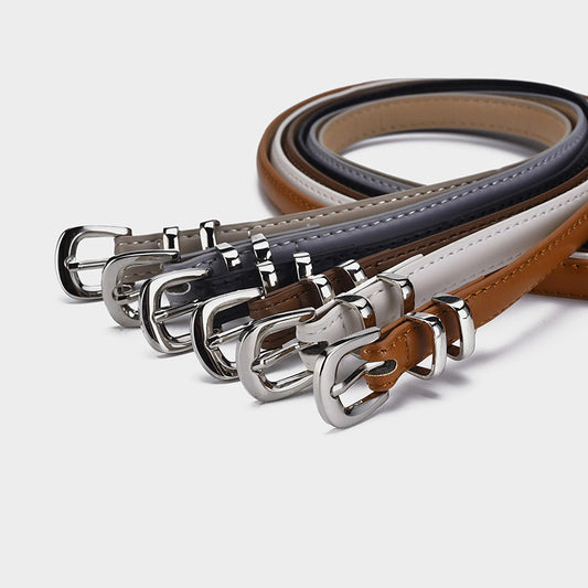 Women's Set Sier Buckle Thin High-grade Versatile Simple Belts