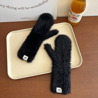 Knitted Warm Korean Style Plush Comfortable Breathable Personality Gloves