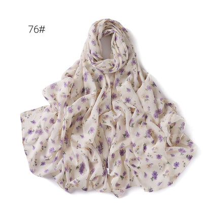 Small Floral Letter Sunscreen Shawl Pearl Scarfs