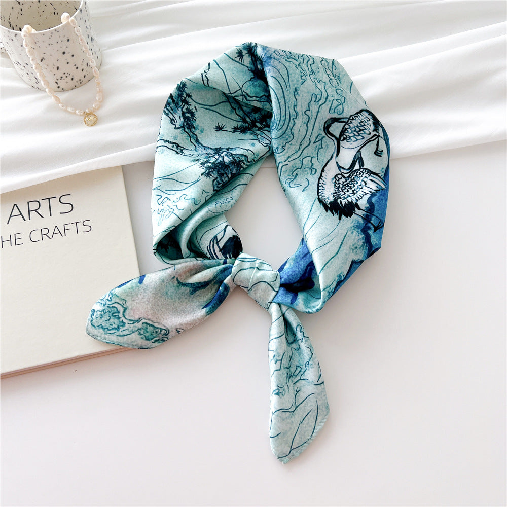 Women's Silk Autumn Summer Decorative Thin Fashionable Scarfs