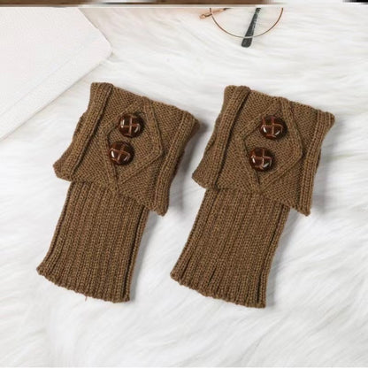 Women's Sock Leg Warmer Short Knitted Warm Shoe Cover Wool Gloves