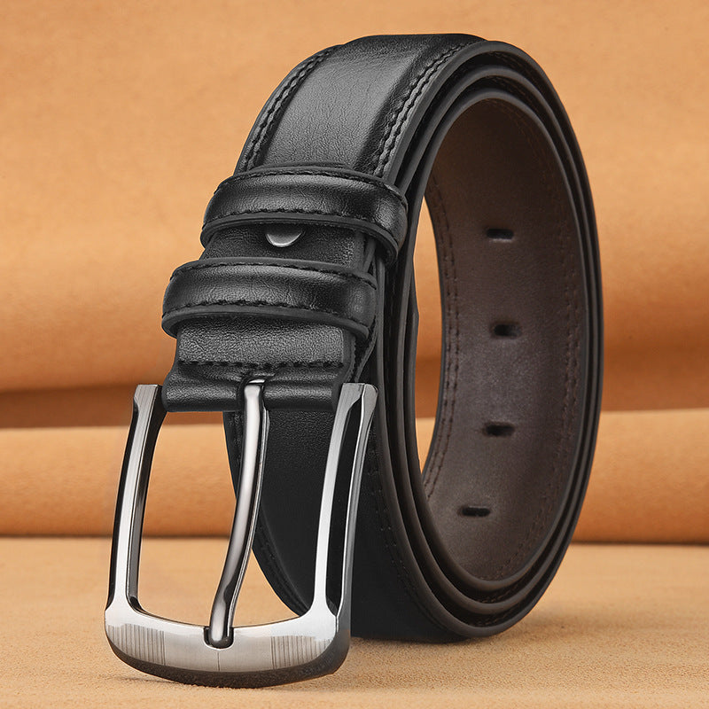 Men's Pin Buckle Cowhide Business Fashion Leisure Belts