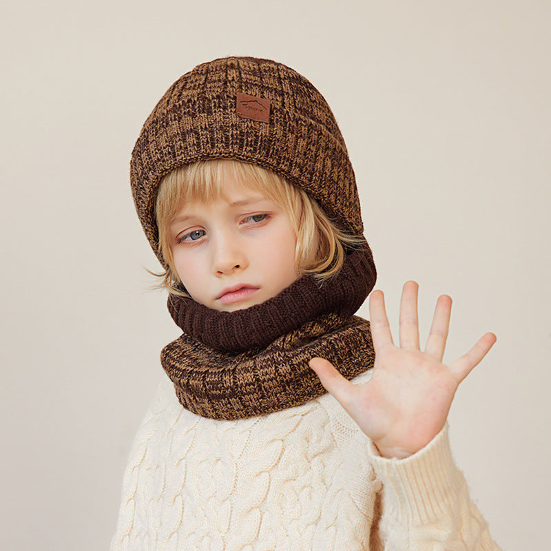 Children's Hat Three-piece Set Big Winter Warm Kids' Headwear