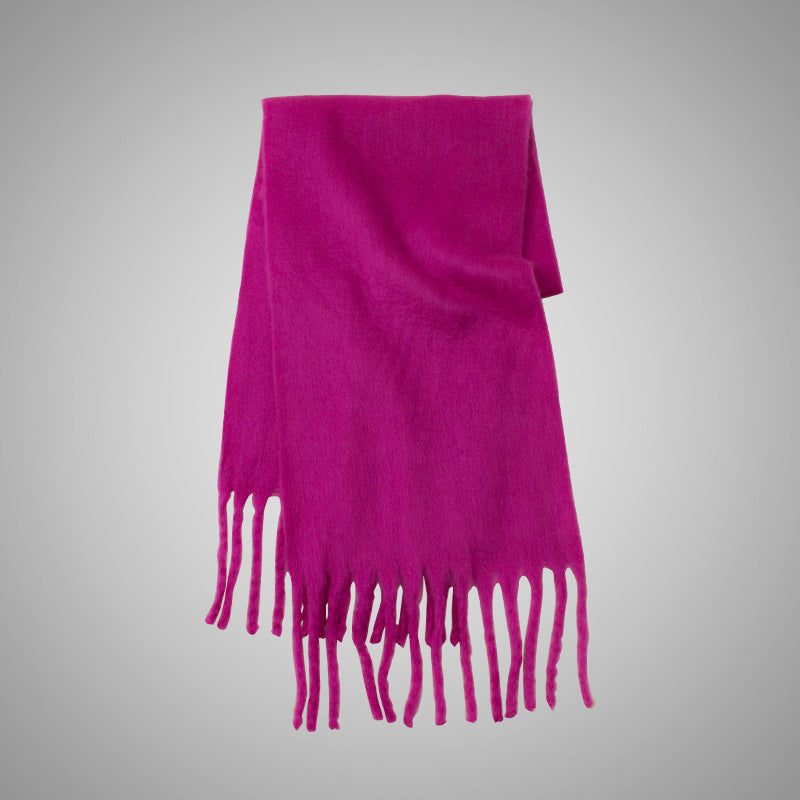 Solid Color Mohair Heavy Idle Style Scarfs