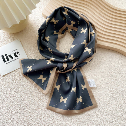 Women's Style Four Narrow Hair Band Tie Bag Temperament Scarfs