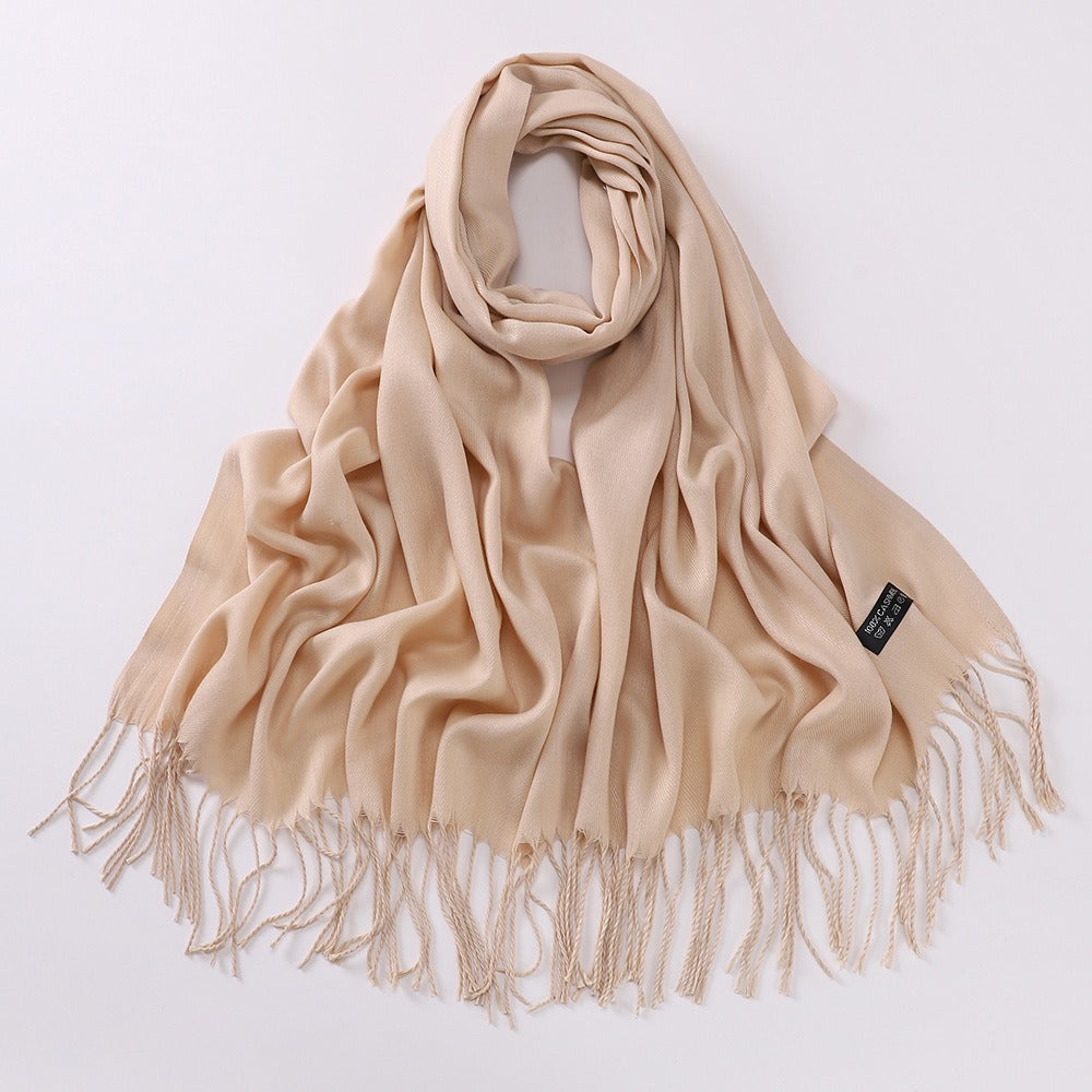 Imitation Cashmere Solid Color Long Warm Scarfs