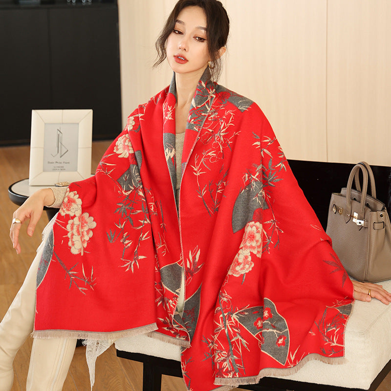 Women's Outer Wear High-grade Shawl Blanket Office Scarfs