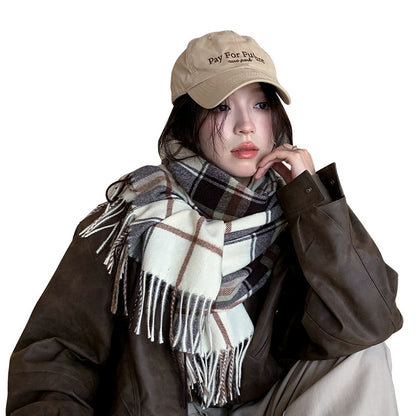 Atmosphere Plaid Korean Winter Warm British Scarfs