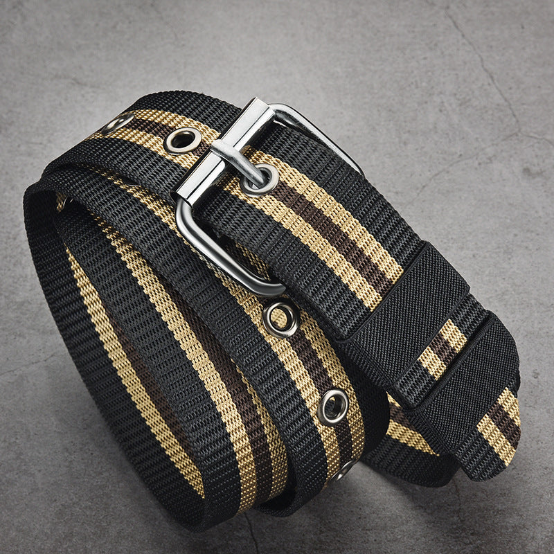 Men's Fashion Pin Buckle Imitation Nylon Woven Belts