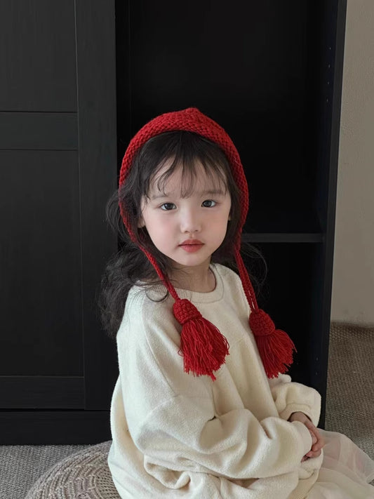 Children's Knitted Woolen Hat Handmade Wheat Ear Kids' Headwear