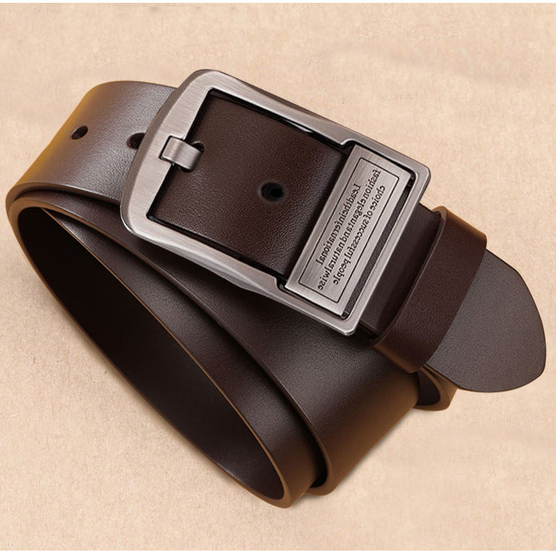 Men's Leather Pin Buckle Business Casual Cowhide Trendy Simple Belts