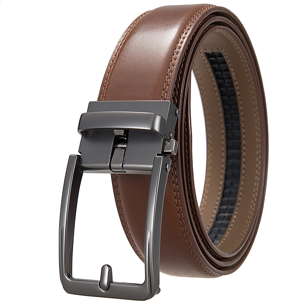 Men's Creative Automatic Buckle Split Leather Belts