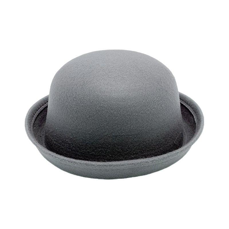 Woolen Billycock Male Imitation Cashmere Flanging Hat Female Trend Hats & Caps