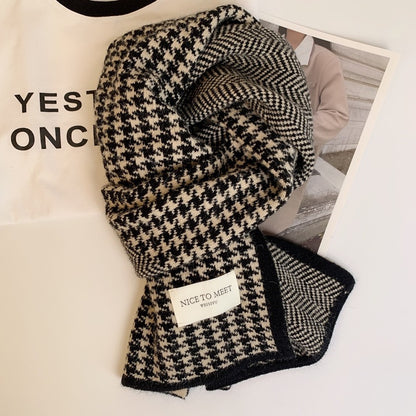 Women's Solid Color Knitted Warm Wool Korean Style Scarfs