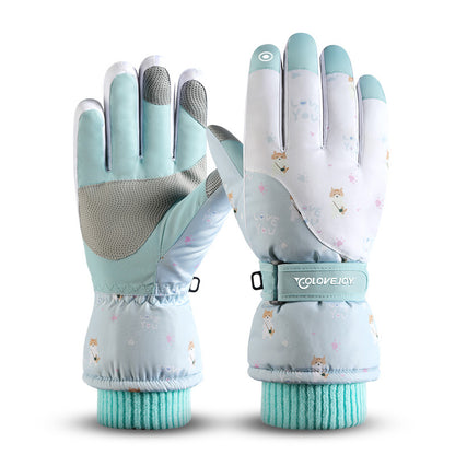 Women's Ski Winter Outdoor Touch Screen Fleece-lined Gloves