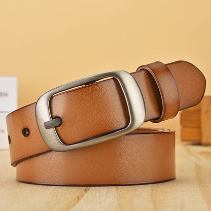 Women's Fashion Casual Versatile Korean Style Imitation Leather Pin Belts