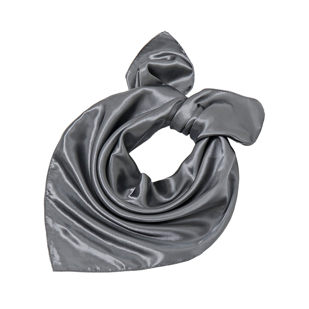 Satin Solid Color Monochrome Professional Square Scarfs