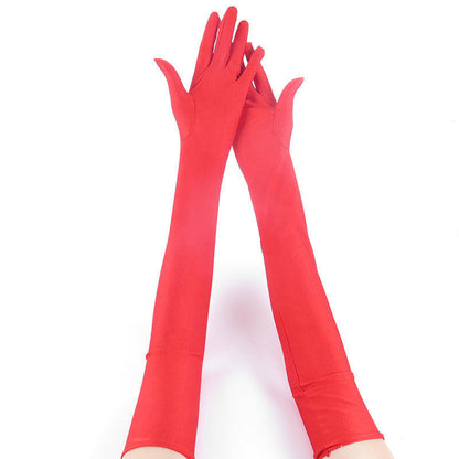 Women's Summer Spandex Lengthened Sun Protection Thin Performance Etiquette Gloves