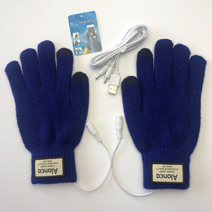 Men's Electric Heating Hand Warming Woven Gloves