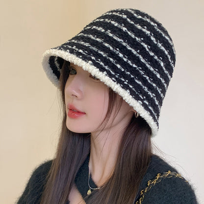 Women's Bucket Hat Striped Big Head Circumference Plain Hats & Caps