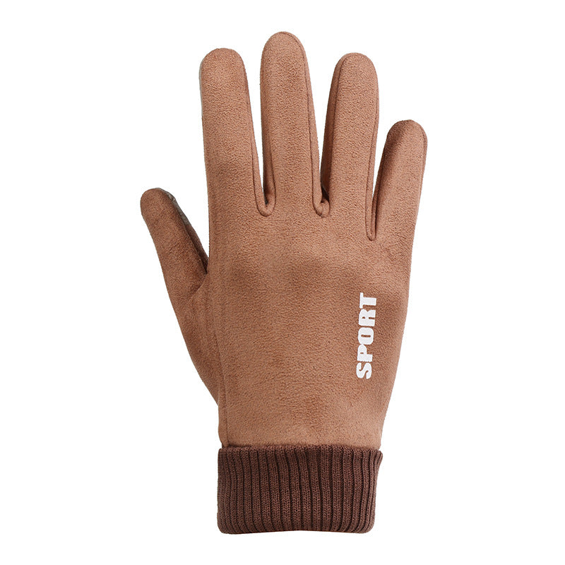 Women's & Men's Warm Suede Adult Fleece-lined Thickened Riding Sports Gloves