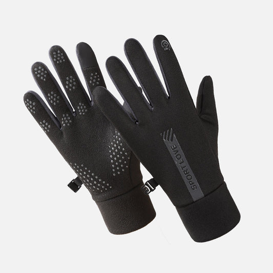 Women's & Men's Winter Fleece-lined Thermal Windproof Touch Screen Outdoor Cycling Gloves